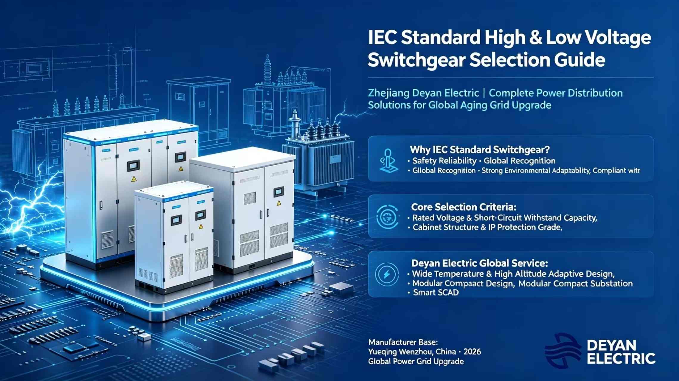 Guida alla selezione dei quadri di alta e bassa tensione standard IEC: Zhejiang Deyan Electric: soluzioni complete di distribuzione dell'energia per l'invecchiamento della rete in tutto il mondo